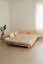 SOCIAL SOFA natural pine (pohovka z borovice) - rozmer: 140x200x15 cm + 2 opěrná čela a 2 boční stolíky, farba futonu: mocca 755, farba: natural (lak)