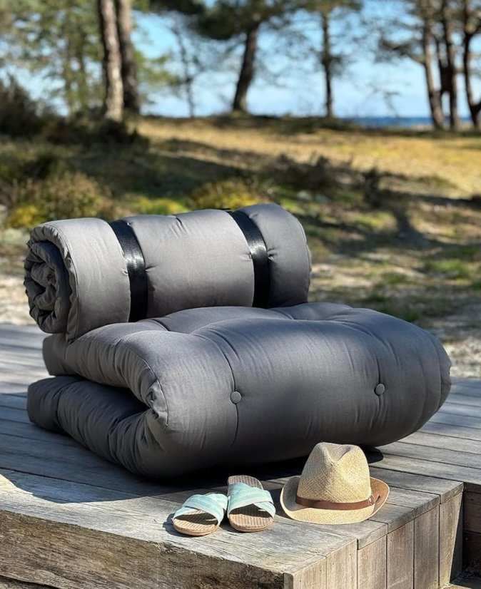 BUCKLE-UP CHAIR OUT™ - rozmer: 140*200 cm, farba futonu: karup out dark grey
