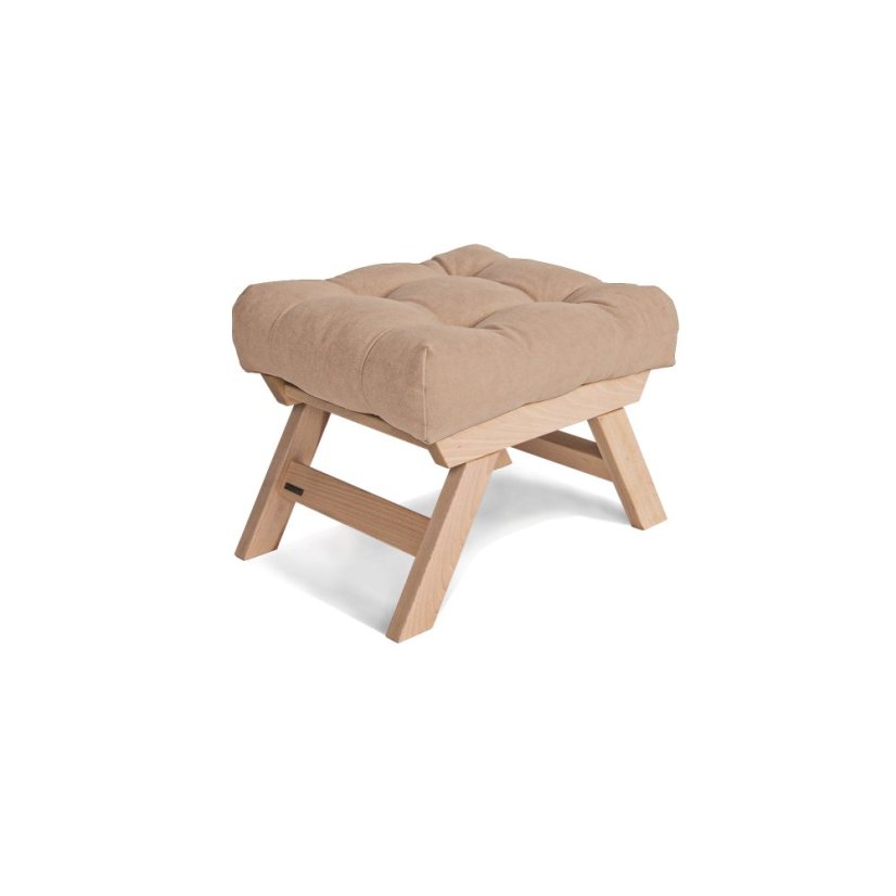 ALLEGRO Pouffe - rozmer: 55x47x43 cm, farba futonu: beige, farba: natural (lněný olej)