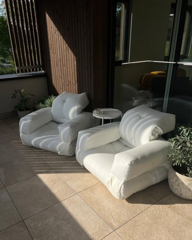 HIPPO CHAIR OUT™ - rozmer: 90x200 cm, farba futonu: white
