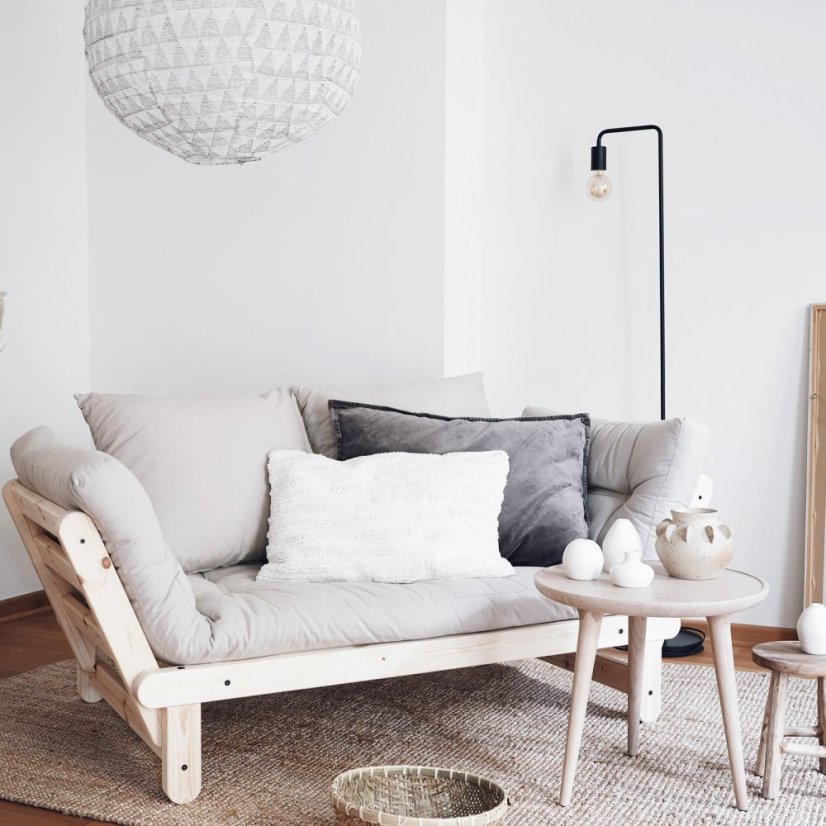 BEAT SOFA natural pine (pohovka z borovice) - Farba: karup natural, farba futonu: wheat beige 758