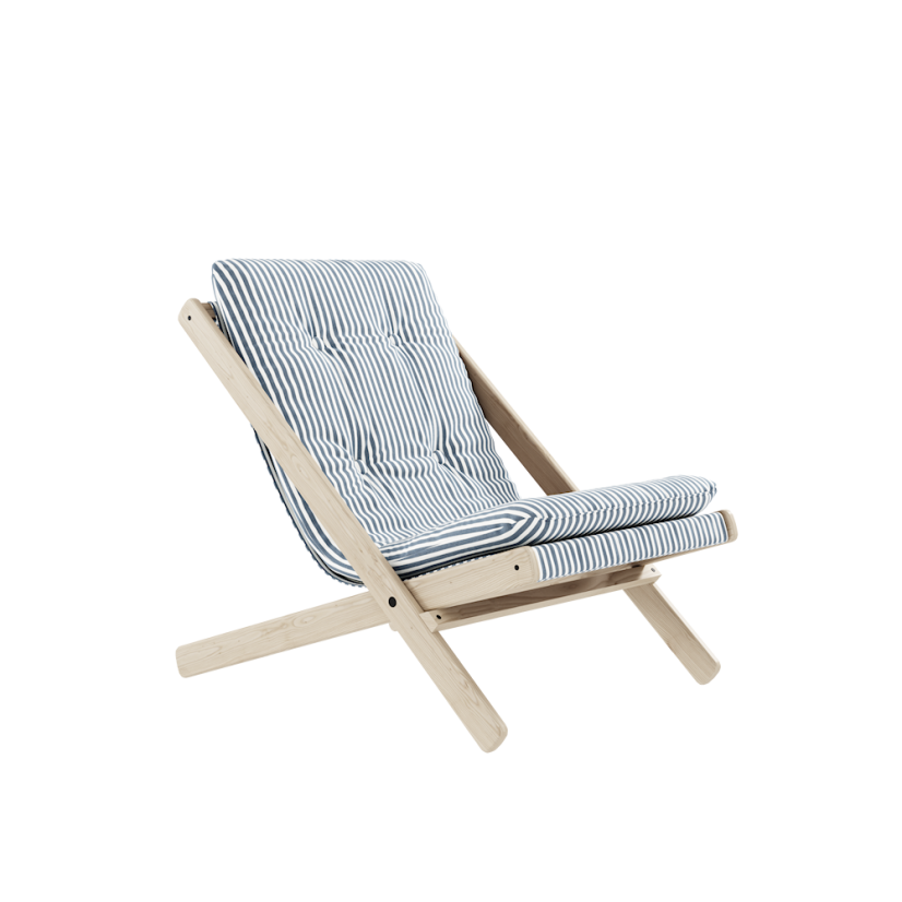 deckchair BOOGIE - lehátko (skladacie) - rozmer: 65x88x75 cm, farba futonu: beach blue, farba: neošetřené (bez oleja, bez laku)