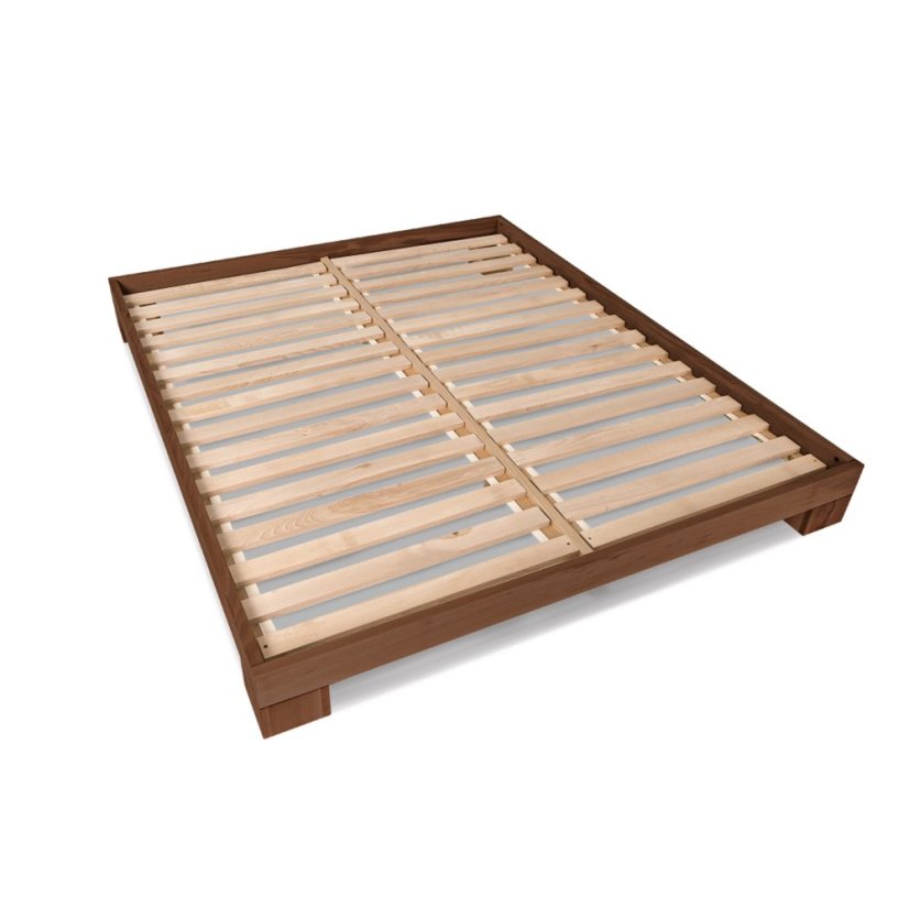 CUBE Double Bed (postel z buku) - rozmer: 200x160x16 cm, farba: neošetřené (bez oleja, bez laku)