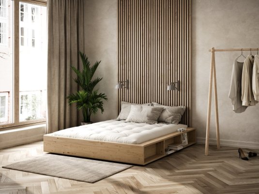 ZIGGY BED natural pine (posteľ z borovice) - Farba: karup carob, rozmer: 140*200 cm
