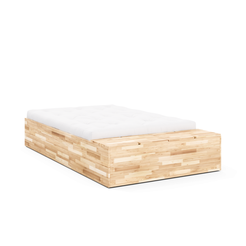 BASEMENT BED natural pine (posteľ z borovice) - rozmer: 226x242x41 cm, farba: natural (lak)