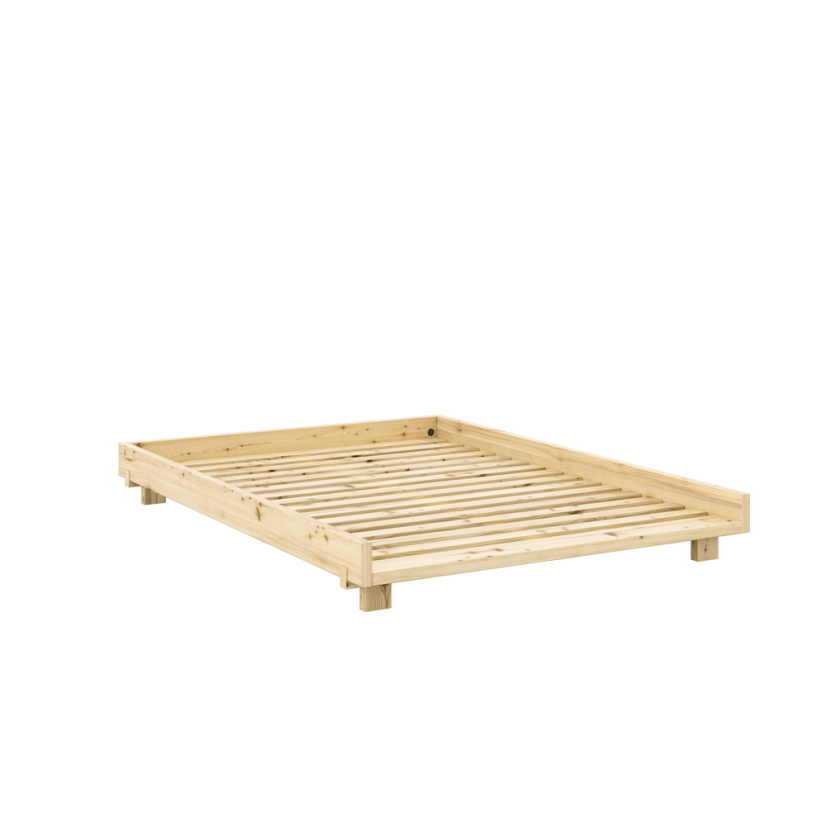 SOCIAL BED natural pine (posteľ z borovice) - rozmer: 148x204x23 cm, farba: natural (lak)
