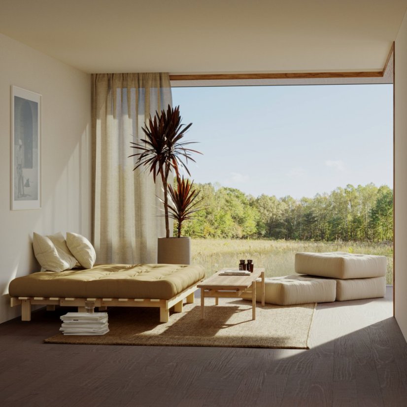 LEAN SOFA natural pine (pohovka z borovice) - Farba: karup natural, farba futonu: beige 747
