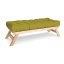 ALLEGRO Bench (lavice z buku) - rozmer: 140x50x43 cm, farba futonu: green, farba: natural (lněný olej)