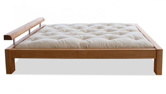 WOOD 02 natural adler bed (posteľ z jelše) - Farba: Višňa tmavá, rozmer: 140*200 cm