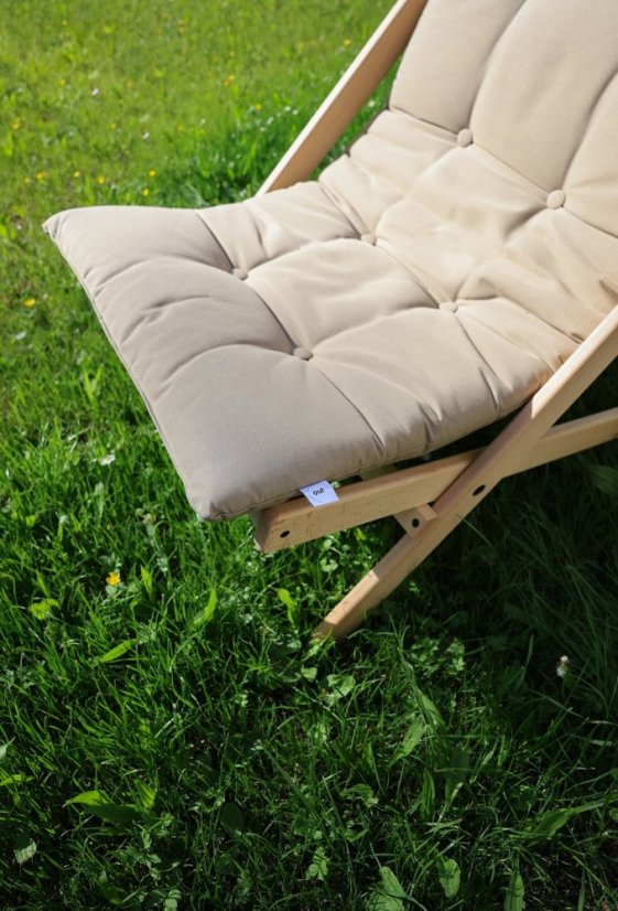 deckchair BOOGIE OUTDOOR - lehátko vonkajšie (skladacie) - rozmer: 65x88x75 cm, farba futonu: white, farba: olej (pre exteriér)