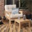 MEXICO Armchair (kreslo z buku) - rozmer: 105 / 140x75x83 cm, farba futonu: beige, farba: natural (lněný olej)