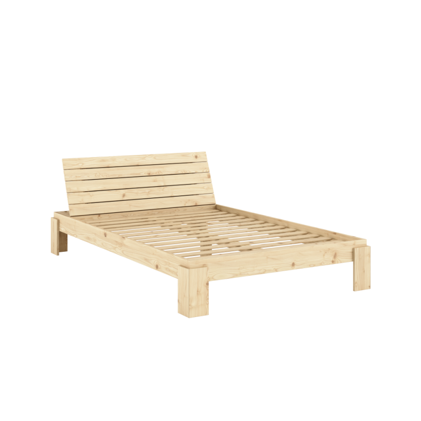 LAYERS BED HEADBOARD natural pine (posteľ z borovice) - rozmer: 140*200 cm, farba: karup natural