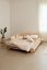 SOCIAL SOFA natural pine (pohovka z borovice) - rozmer: 140x200x15 cm + 2 opěrná čela a 2 boční stolíky, farba futonu: mocca 755, farba: natural (lak)