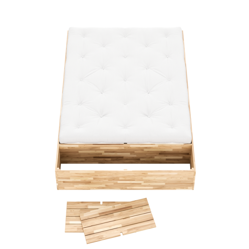 BASEMENT BED natural pine (posteľ z borovice) - rozmer: 226x242x41 cm, farba: natural (lak)