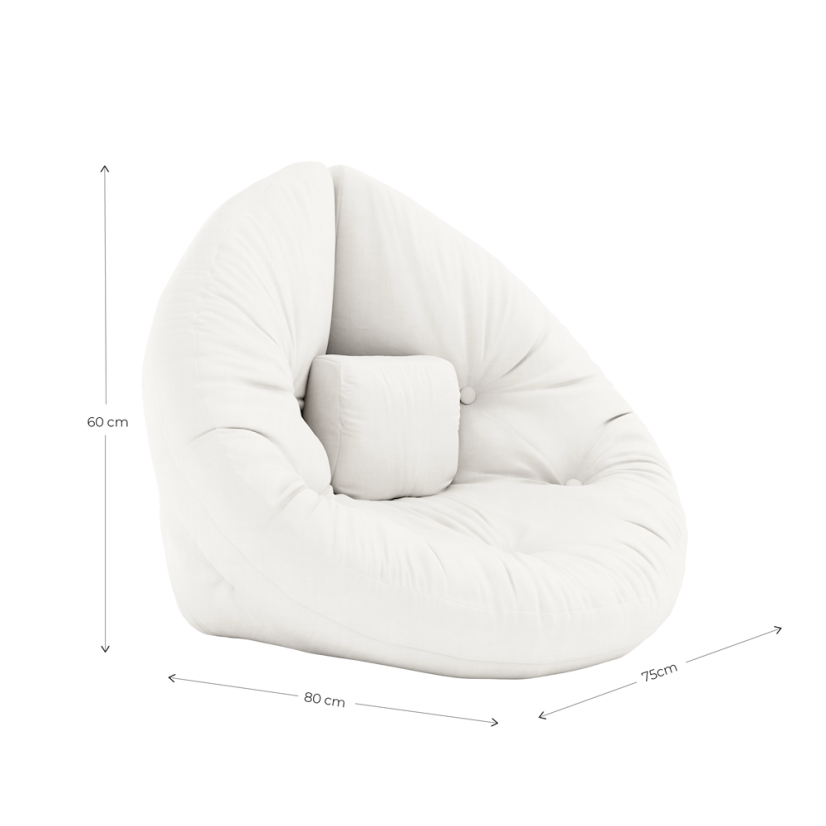 MINI NIDO - rozmer: 75x80x60 cm, farba futonu: natural