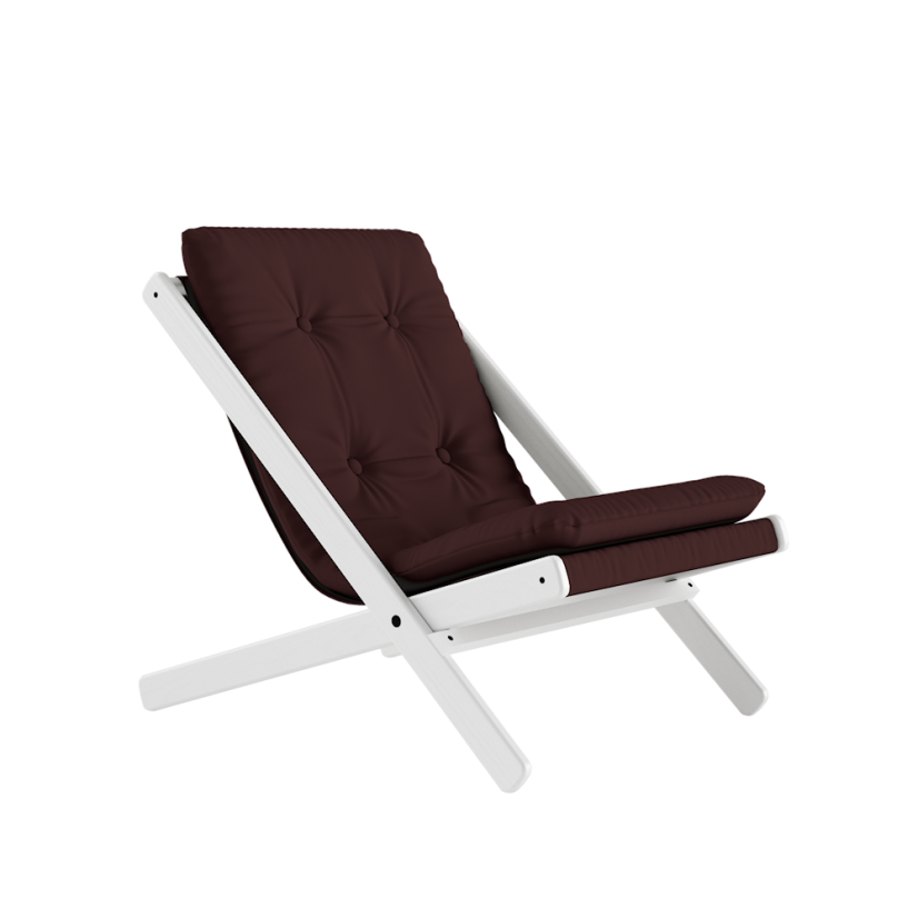 deckchair BOOGIE - lehátko (skladacie) - rozmer: 65x88x75 cm, farba futonu: brown, farba: white (lak)