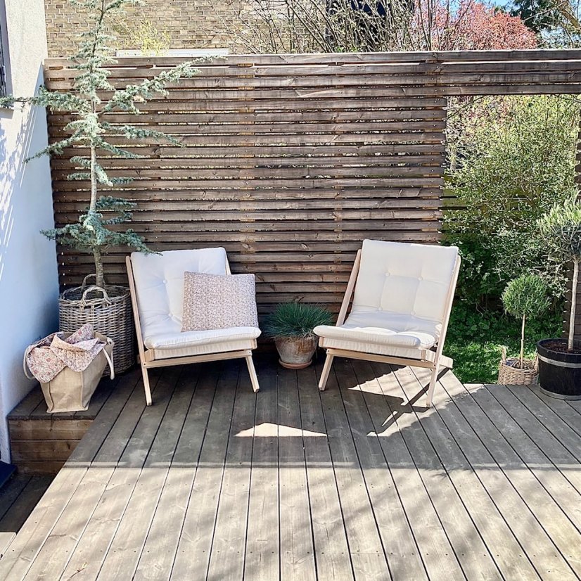 deckchair BOOGIE OUTDOOR - lehátko vonkajšie (skladacie) - rozmer: 65x88x75 cm, farba futonu: white, farba: olej (pre exteriér)
