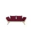 BEBOP SOFA natural pine (pohovka z borovice) - Farba: karup natural, farba futonu: bordeaux 710