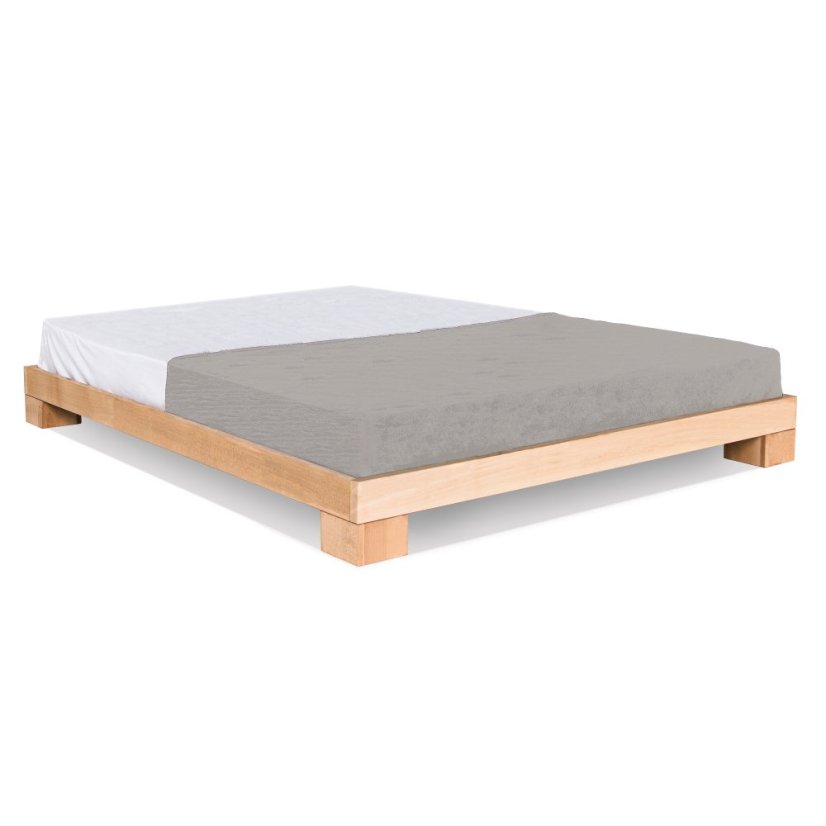 CUBE Double Bed (postel z buku) - rozmer: 200x200x16 cm, farba: natural (lněný olej)