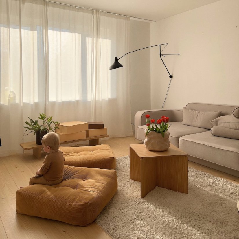 sofa MORE POUF (futónové kreslo) - rozmer: 70*70 cm, farba futonu: natural 701