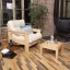 MEXICO Armchair (kreslo z buku) - rozmer: 105 / 140x75x83 cm, farba futonu: beige, farba: natural (lněný olej)