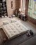 SOCIAL SOFA natural pine (pohovka z borovice) - rozmer: 140x200x15 cm + 2 opěrná čela a 2 boční stolíky, farba futonu: mocca 755, farba: natural (lak)