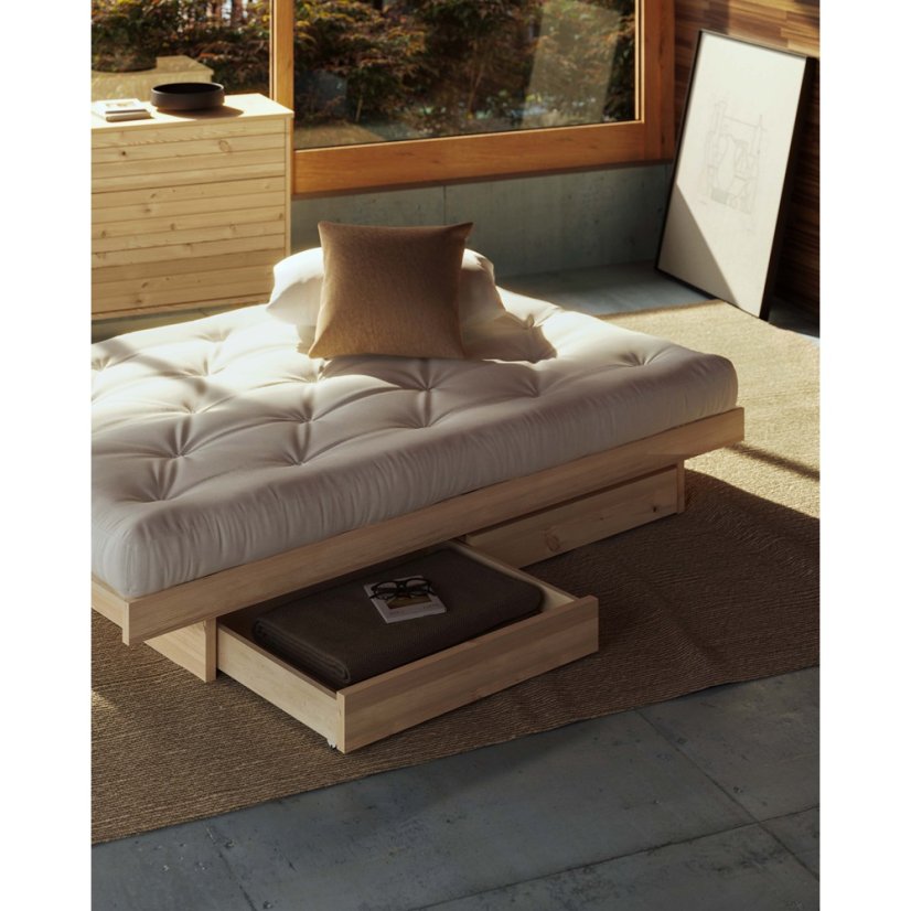 KANSO BED natural pine (posteľ z borovice) - Farba: karup natural, rozmer: 90*200 cm