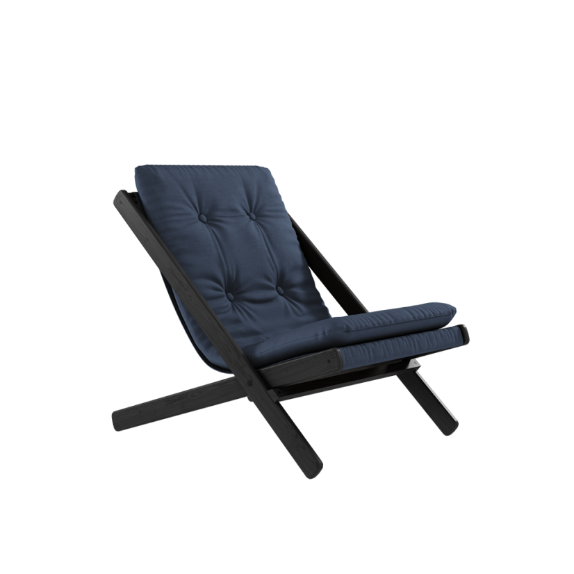deckchair BOOGIE - lehátko (skladacie) - rozmer: 65x88x75 cm, farba futonu: navy, farba: black (lak)