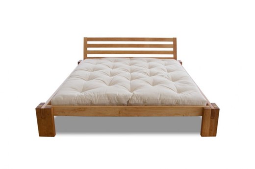 WOOD 03 natural adler bed (posteľ z jelše) - Farba: Tmavo hnedá, rozmer: 90*200 cm