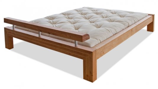 WOOD 02 natural adler bed (posteľ z jelše) - Farba: Višňa tmavá, rozmer: 160*200 cm