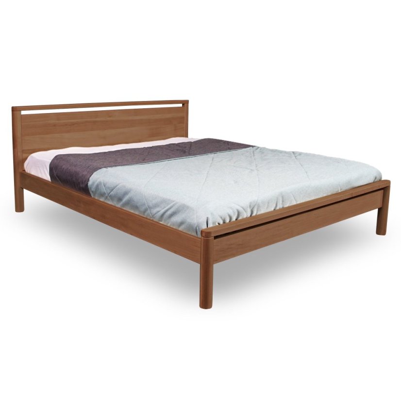 DROP HARD Double Bed (postel z buku) - rozmer: 200x160x26 cm, farba: neošetřené (bez oleja, bez laku)
