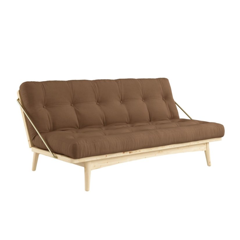 FOLK SOFA natural pine (pohovka z borovice) - Farba: karup natural, farba futonu: mocca 755