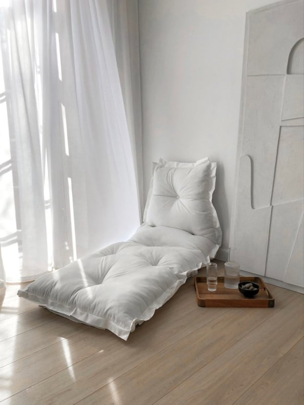 SIT AND SLEEP OUT™ - rozmer: 80x200 cm, farba futonu: white