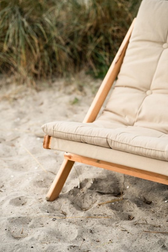 deckchair BOOGIE OUTDOOR - lehátko vonkajšie (skladacie) - rozmer: 65x88x75 cm, farba futonu: white, farba: olej (pre exteriér)