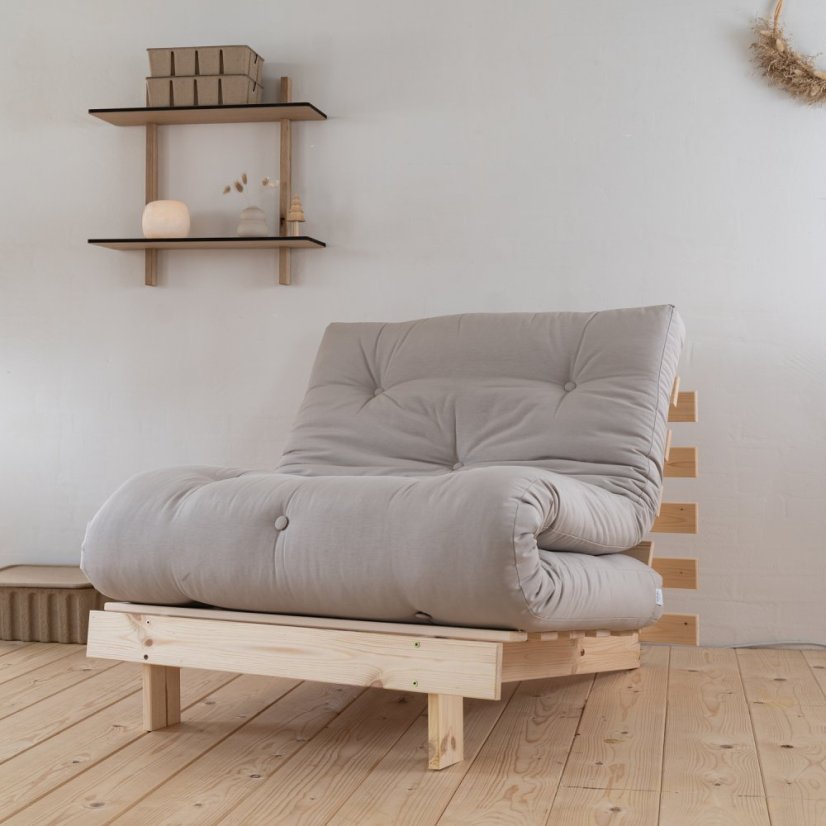 ROOT SOFA natural pine (pohovka z borovice) - Farba: karup natural, rozmer: 90*200 cm, farba futonu: natural 701