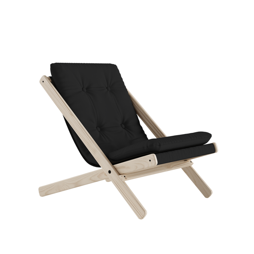 deckchair BOOGIE - lehátko (skladacie) - rozmer: 65x88x75 cm, farba futonu: dark grey, farba: neošetřené (bez oleja, bez laku)