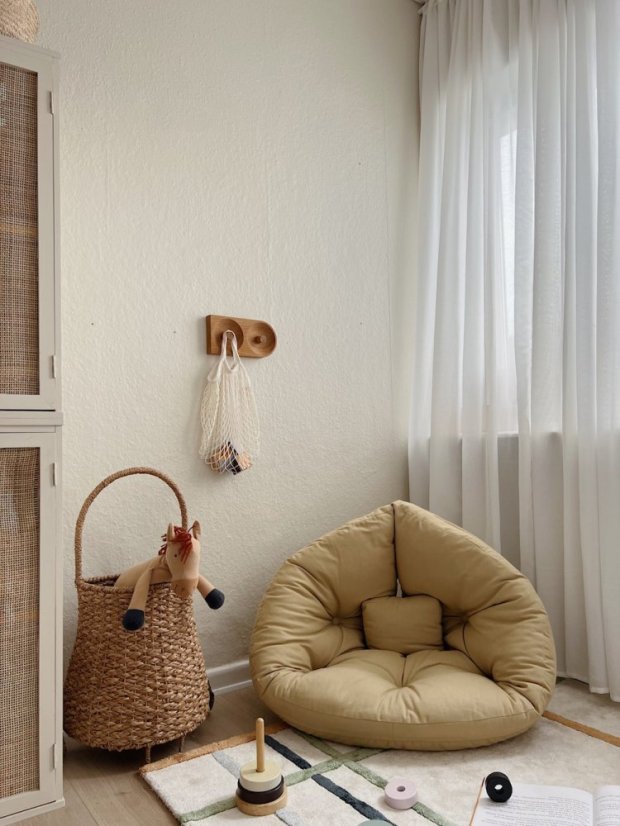 MINI NIDO - rozmer: 75x80x60 cm, farba futonu: natural