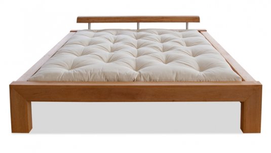 WOOD 02 natural adler bed (posteľ z jelše) - Farba: Višňa tmavá, rozmer: 90*200 cm