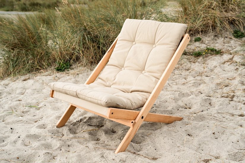 deckchair BOOGIE OUTDOOR - lehátko vonkajšie (skladacie) - rozmer: 65x88x75 cm, farba futonu: white, farba: olej (pre exteriér)