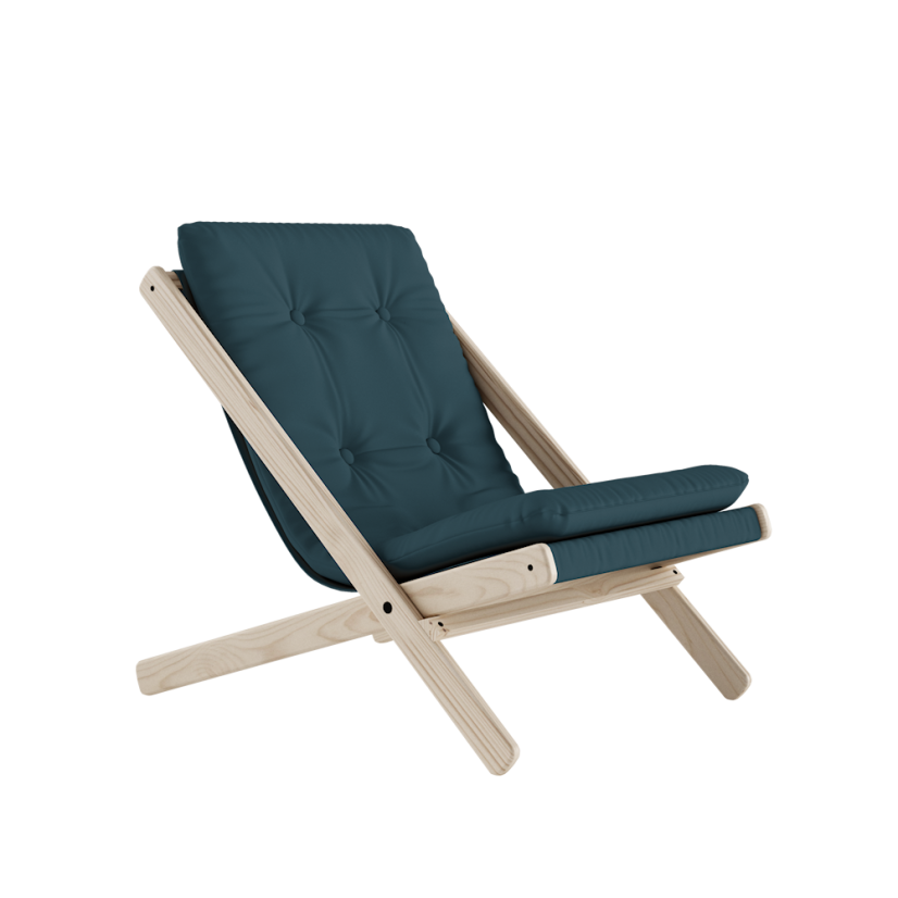 deckchair BOOGIE - lehátko (skladacie) - rozmer: 65x88x75 cm, farba futonu: petrol blue, farba: neošetřené (bez oleja, bez laku)
