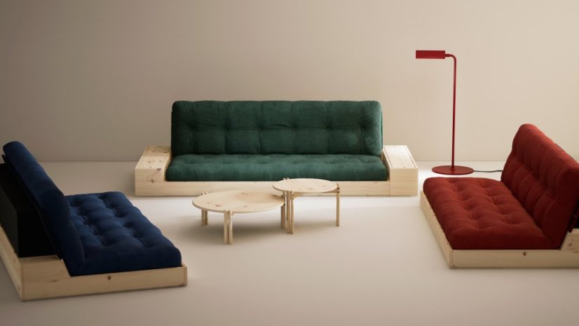 BASE SOFA natural pine (pohovka z borovice) - farba futonu: natural 701, farba: karup natural