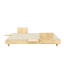 SOCIAL SOFA natural pine (pohovka z borovice) - rozmer: 140x200x15 cm + 2 opěrná čela a 2 boční stolíky, farba futonu: mocca 755, farba: natural (lak)