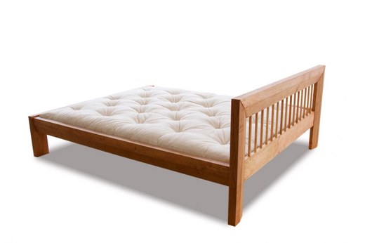 WOOD 01 natural adler bed (posteľ z jelše) - Farba: Višňa tmavá, rozmer: 90*200 cm
