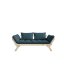 BEBOP SOFA natural pine (pohovka z borovice) - Farba: karup natural, farba futonu: petrol blue 757