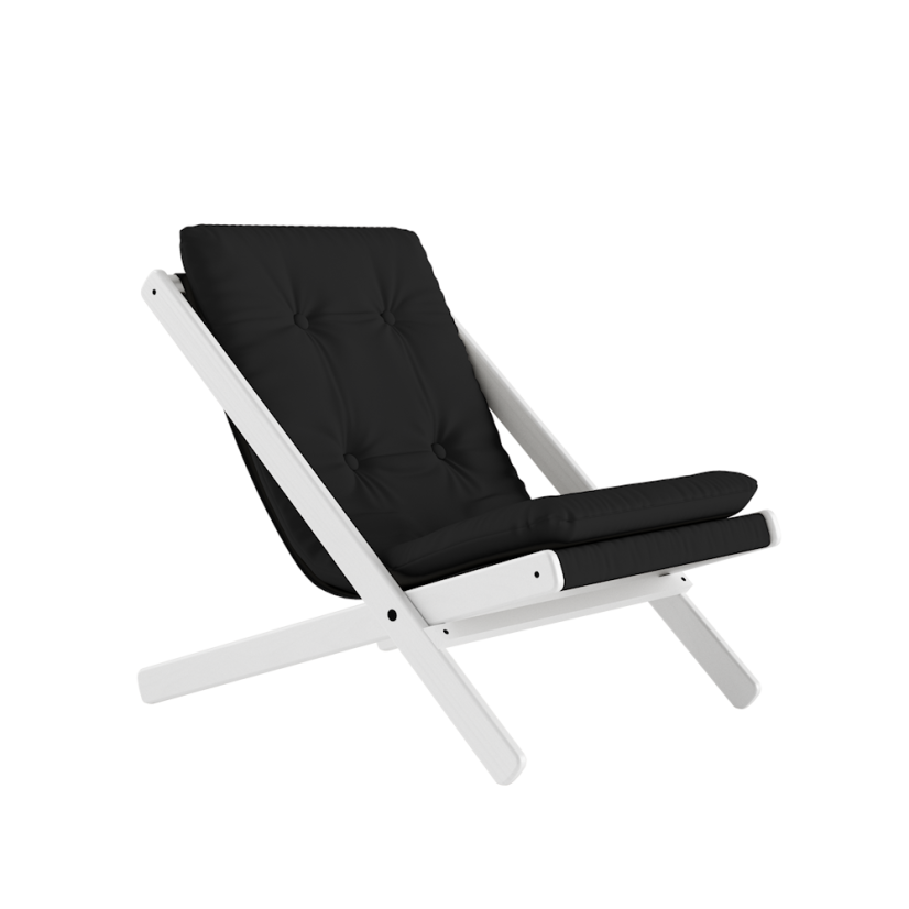 deckchair BOOGIE - lehátko (skladacie) - rozmer: 65x88x75 cm, farba futonu: dark grey, farba: white (lak)