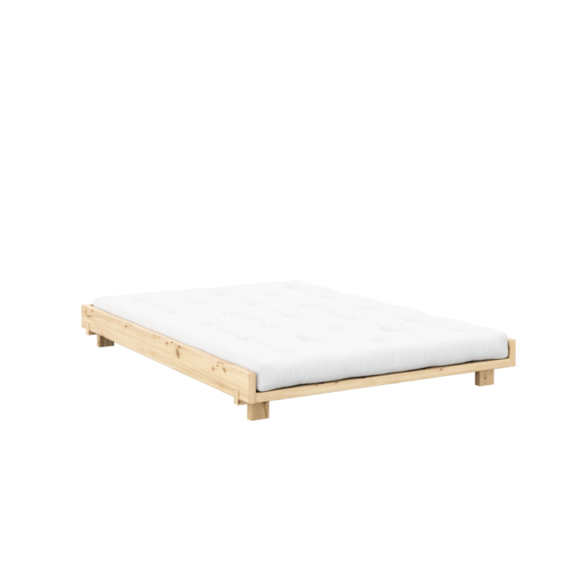 SOCIAL BED natural pine (posteľ z borovice) - rozmer: 148x204x23 cm, farba: natural (lak)